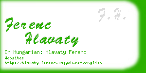 ferenc hlavaty business card